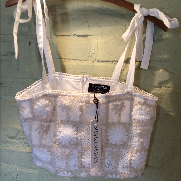 MINKPINK Tops - NEW! MINKPINK White Lace Crop Top